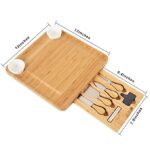 Customized Bamboo Charcuterie Board Cheese Board Set with Cutlery in Drawer Multifunction Kitchen Tableware - Image 2