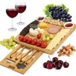 Customized Bamboo Charcuterie Board Cheese Board Set with Cutlery in Drawer Multifunction Kitchen Tableware - Image 3