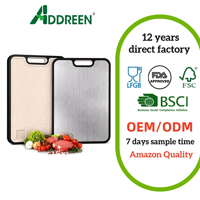Double Sided Cutting Board Pure Titanium Wheat Straw Surface Non Slip Dishwasher Safe Built-In Handle Chopping Board01 Double Sided Cutting Board Pure Titanium Wheat Straw Surface Non Slip Dishwasher Safe Built-In Handle Chopping Board - Image 1
