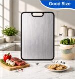 Double Sided Cutting Board Pure Titanium Wheat Straw Surface Non Slip Dishwasher Safe Built-In Handle Chopping Board - Image 3