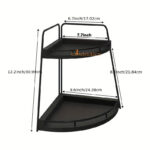 Double-Tiered PP Desktop Storage Rack Fan-Shaped Triangle Wooden Shelf for Seasoning Finishing Kitchen Bathroom Countertops - Image 3