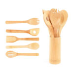 Eco-Friendly Bamboo Kitchen Utensils Set Non-Stick Cooking Spatula Tool with Holder Accessory Tool Sets for Kitchens - Image 3
