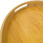 Eco-Friendly Bamboo Round Tea Cup Plate Dish Tray Elegant Tableware with Handles for Hotel Dinner Party Occasions - Image 3
