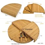 Eco-Friendly CE Certified Cheese Bamboo Board with 4-Piece Bamboo Cutlery Set and Customized Size Charcuterie Board - Image 3