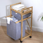 Eco-Friendly Space-Saving Fabric Folding Two-layer Storage Rack for Bedroom Bathroom Sundries Underwear Basket - Image 2