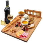 Factory Direct Eco-Friendly Bamboo Charcuterie Board Set with Cheese Board Chopping Blocks-Durable Kitchenware Dishwasher Safe