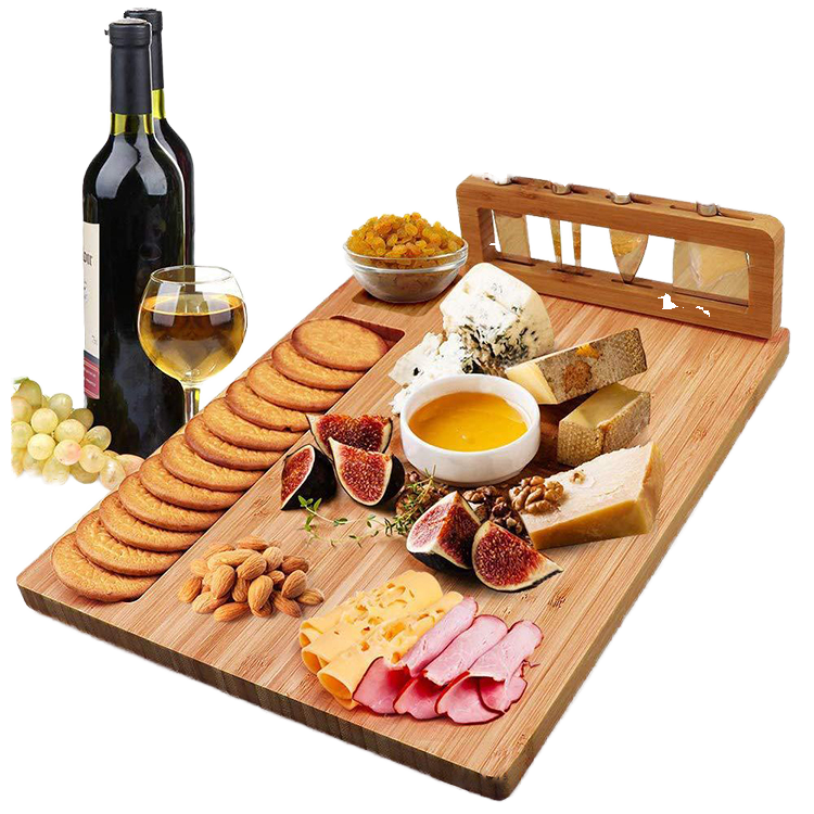 Factory Direct Eco-Friendly Bamboo Charcuterie Board Set with Cheese Board Chopping Blocks-Durable Kitchenware Dishwasher Safe01 Factory Direct Eco-Friendly Bamboo Charcuterie Board Set with Cheese Board Chopping Blocks-Durable Kitchenware Dishwasher Safe - Image 1