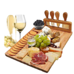 Factory Direct Eco-Friendly Bamboo Charcuterie Board Set with Cheese Board Chopping Blocks-Durable Kitchenware Dishwasher Safe - Image 3