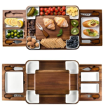 Handmade Acacia Wood Cheese Board Afternoon Tea Snack Box with Fruit Plate Custom Size Chopping Blocks for Serving Food Deli Set