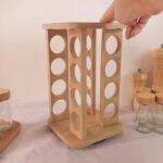 Hot Selling Durable Bamboo Folding Five-Tier Waterproof Minimalist Standing Type Kitchen Rack with Vintage Style Home Use Spices - Image 3
