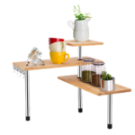 Modern 3-Tier Bamboo Kitchen Rack Space-Saving Desk Organizer with Efficient Home Storage Cabinets for Spices and Dishes
