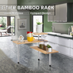 Modern 3-Tier Bamboo Kitchen Rack Space-Saving Desk Organizer with Efficient Home Storage Cabinets for Spices and Dishes - Image 2
