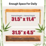 Modern 31.5" Kitchen Countertop Multifunction Non-Folding Spice Rack Organizer 6 Hooks Easy Storage Bamboo Wall Mounted - Image 2