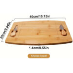Modern Bamboo Cheese Board Knife Set Serving Tray Knives for Cheese Plate for Serving Charcuterie Board in Kitchen - Image 2