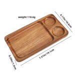 Modern Creative Acacia Wood Tray Eco-Friendly Rectangular Household Plate for Bread Dessert Fruit Cake Dinner Wood Plate - Image 2