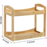 Modern Double Bamboo Sustainable Spice Rack Organizer Cabinet Dinnerware Storage Countertop Shelf Corner Pantry Shelves Kitchen - Image 3
