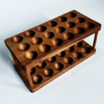 Modern Double Wood Egg Rack Fresh Egg Tray Display for Kitchen Countertop Standing Installation Stylish Tool for Pot Cleaning - Image 3