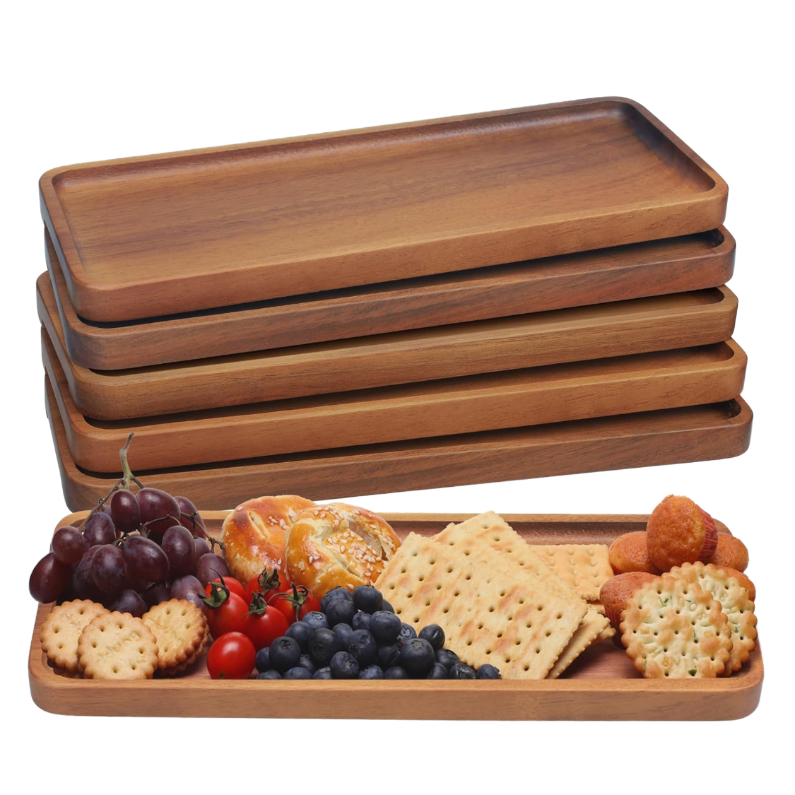 Modern Eco-Friendly Rectangle Small Cheese Board Solid Acacia Wood Serving Trays Platters Polished Design for Dishes Plates01 Modern Eco-Friendly Rectangle Small Cheese Board Solid Acacia Wood Serving Trays Platters Polished Design for Dishes Plates - Image 1