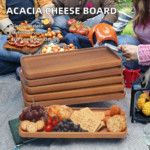 Modern Eco-Friendly Rectangle Small Cheese Board Solid Acacia Wood Serving Trays Platters Polished Design for Dishes Plates - Image 3