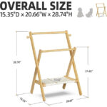 Modern Mini Eco-friendly Foldable Bamboo Closet Rack with Double Rods & Shelf for Baby Clothing Living Room Home Furniture - Image 3