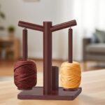 Modern Single-Tier Solid Wood Wool Bobbin Holder Hand-Woven Cross-Border Rotatable Yarn Rack Easy Standing Storage Rack - Image 2