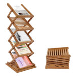Modern Standing Bamboo Five-Tier Multifunction Storage Rack for Living Room-Sustainable Design