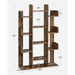 Modern Tree-Shaped Wood Bookcase 13 Storage Shelves Rounded Corners Compact Multi-functional Home Furniture 9.8" X 33.9" X 55.1" - Image 2