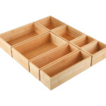 Multi Use Cutlery Organizer Kitchen Drawer Tray Drawer Organizer Set Bamboo Drawer Organizer