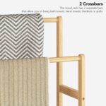 Natural Bamboo 2-Tier Quilt Display Stand Freestanding Towel Blanket Rack for Bedroom Storage Holders & Racks - Image 3