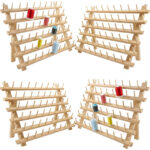 New 2X60 Spools Wooden Eco-friendly Sustainable Thread Rack Embroidery Quilting Sewing Tools Organizer Hanging Hooks for Living - Image 2