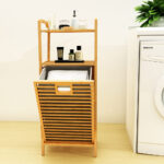 OEM and ODM Freestanding Tilt-Out Dual Compartments Storage Bamboo Laundry Hamper Eco-Friendly Basket for Laundry Sorting