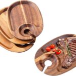 Polished Acacia Wood Disposable LFGB Certified Custom Logo Wine Glass Appetizer Cocktail Tray Red Wine Cup Holder for Western - Image 2