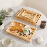 Portable Pine Wood Pallets Creative Classic Carved Lacquer Valet Tray for Food Beverage Serving in Kitchen Living Room Bar