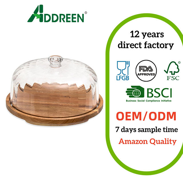 Rotating Cake Stand with Lid Polished Rustic Design 12-Inch Dome Lazy Susan Cover for Baking Parties & Gifts01 Rotating Cake Stand with Lid Polished Rustic Design 12-Inch Dome Lazy Susan Cover for Baking Parties & Gifts - Image 1
