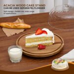 Rotating Cake Stand with Lid Polished Rustic Design 12-Inch Dome Lazy Susan Cover for Baking Parties & Gifts - Image 3