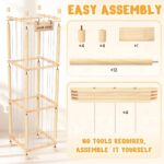 Single-Tier Solid Wood Plush Doll Storage Rack Kids & Teen Storage Solution for Living Room & Toy Organization - Image 3