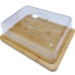 Square High-Quality Bamboo Pizza Board Set With Dome Pizza Board Set With Cover for Kitchen