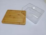 Square High-Quality Bamboo Pizza Board Set With Dome Pizza Board Set With Cover for Kitchen - Image 3