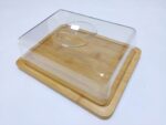Square High-Quality Bamboo Pizza Board Set With Dome Pizza Board Set With Cover for Kitchen - Image 2