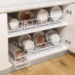 Stainless Steel Kitchen Dish Rack Foldable & Movable No Installation Required Small Cabinet Storage for Bowls and Plates - Image 2
