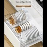 Stainless Steel Kitchen Dish Rack Foldable & Movable No Installation Required Small Cabinet Storage for Bowls and Plates - Image 3