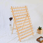 Threadart 120 Large Spool Wood Thread Rack Durable Standing Type Folding Wig Thread Rack for Sewing Threads Wax Spools Box - Image 2