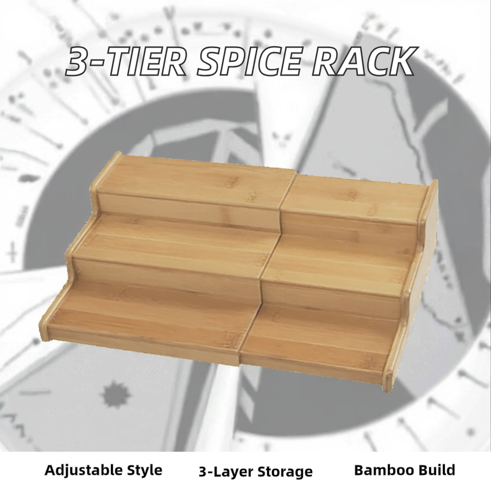 Three-Layer Bamboo Storage Rack Standing Type Installation Seasoning Rack for Kitchen Use - Image 3