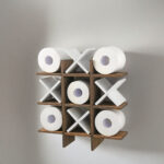 Weysat Rustic Wooden Modern Multifunction Sustainable Customized Color 30x30x30cm Tic Tac Toe Toilet Paper Holder Living Room
