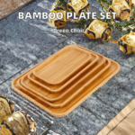 Wholesale Eco-friendly Bamboo Dinner Tray Minimalist Wood Restaurant Serving Engraved Logo for Coffee Shops Parties Factory Low - Image 2