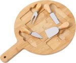 Wholesale Round Cutting Bamboo Board With Handle and Knife Set Unique House Warming Gifts New Home Anniversary Wedding Gifts - Image 2