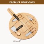 Wholesale Round Cutting Bamboo Board With Handle and Knife Set Unique House Warming Gifts New Home Anniversary Wedding Gifts - Image 3