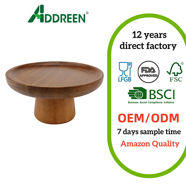 Wood Polished Modern Solid Cake Display Stand 6 Inch Dessert Plates Cupcake Pedestal Wedding Serving Table Parties Decorating01 Wood Polished Modern Solid Cake Display Stand 6 Inch Dessert Plates Cupcake Pedestal Wedding Serving Table Parties Decorating - Image 1