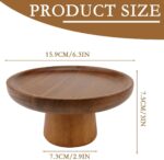 Wood Polished Modern Solid Cake Display Stand 6 Inch Dessert Plates Cupcake Pedestal Wedding Serving Table Parties Decorating - Image 3