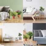 2 Pack Bamboo Adjustable Mid Century Modern Plant Stand with Standing Type for Living Room Balcony Beige Fits 8-12" Pots - Image 3